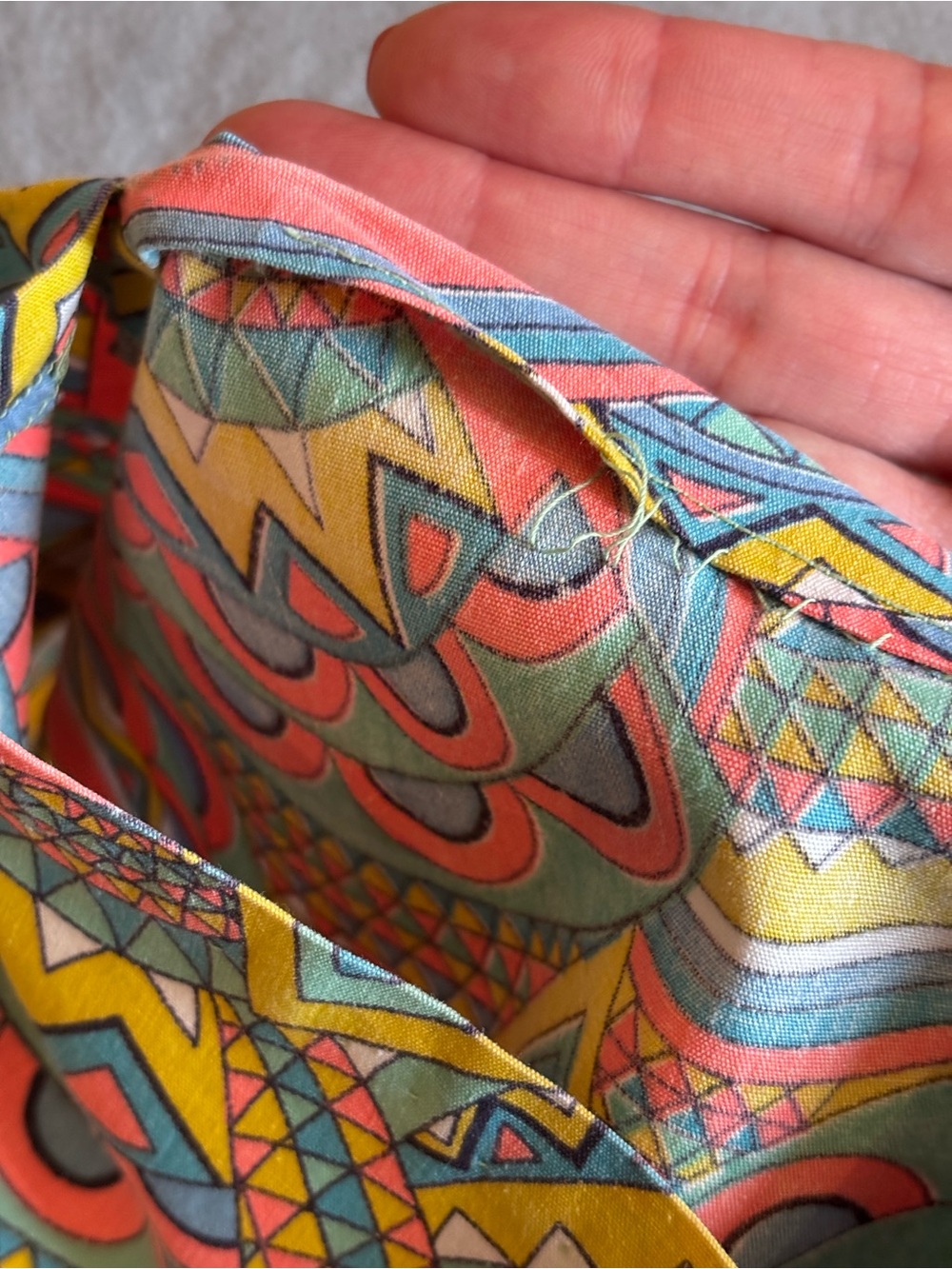VINTAGE: Psychedelic ‘60s/‘70s Boxy Crop Top (Handmade/sewn) - Picture 11 of 11